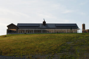 Solar panels on farm house